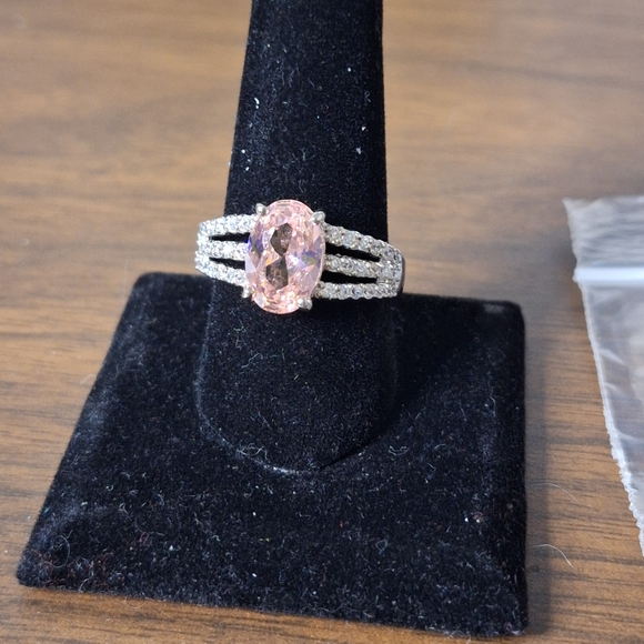 Swarovski Pink and Silver Sparkling Ring - Picture 9 of 13